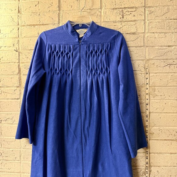 ✨ Vintage At HomeWear Blue Zip-Up Robe / Nightgown – Made in USA – Cozy Plush - Picture 2 of 10